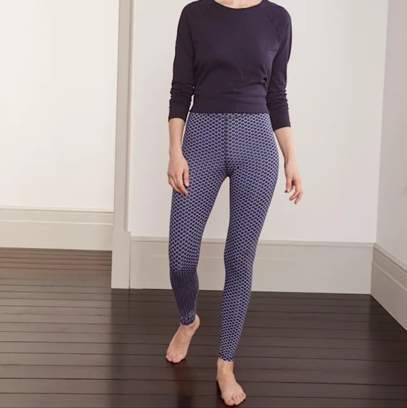 Boden Pants - Boden Women's Size 14 Navy and White Patterned Leggings